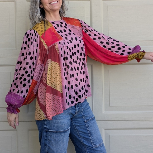 anthropologie BL-NK LONDON miranda peasant blouse S M - Picture 10 of 16